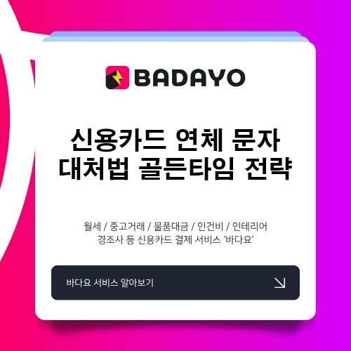 신용카드 연체 문자 대처법 골든타임 전략